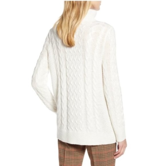 Halogen X Atlantic-Pacific Cable Knit Turtleneck Sweater - Picture 2 of 6